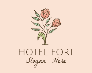 Natural Rose Flowers  logo design