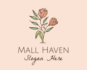 Natural Rose Flowers  logo design