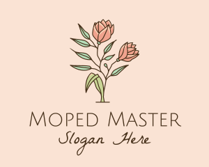 Natural Rose Flowers  logo design