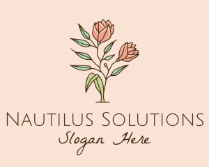 Natural Rose Flowers  logo design