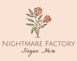 Natural Rose Flowers  logo design