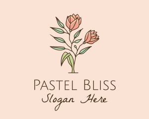 Natural Rose Flowers  logo design