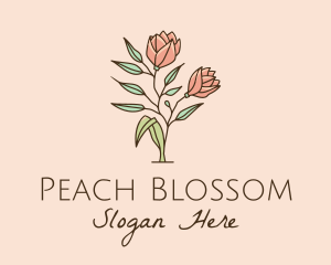 Natural Rose Flowers  logo design