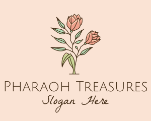 Natural Rose Flowers  logo design