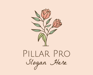 Natural Rose Flowers  logo design