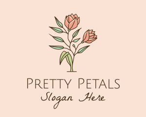 Natural Rose Flowers  logo design