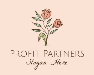 Natural Rose Flowers  logo design