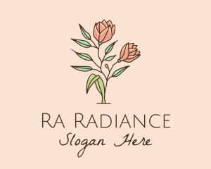 Natural Rose Flowers  logo design