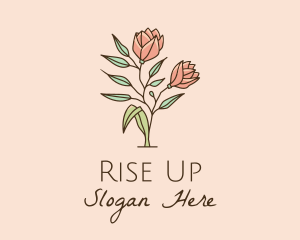 Natural Rose Flowers  logo design