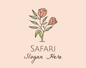 Natural Rose Flowers  logo design