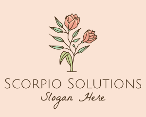 Natural Rose Flowers  logo design