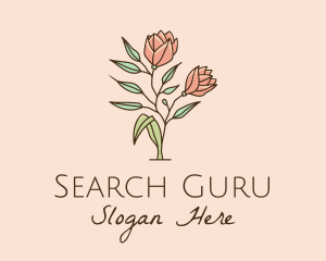 Natural Rose Flowers  logo design