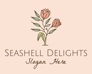 Natural Rose Flowers  logo design