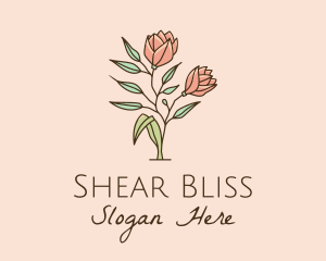 Natural Rose Flowers  logo design