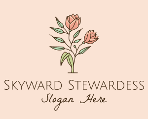 Natural Rose Flowers  logo design