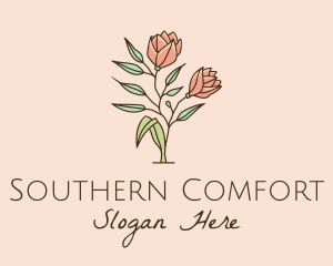 Natural Rose Flowers  logo design