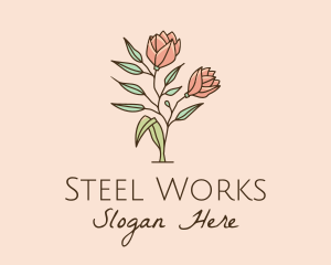 Natural Rose Flowers  logo design