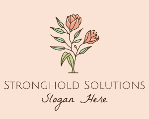 Natural Rose Flowers  logo design