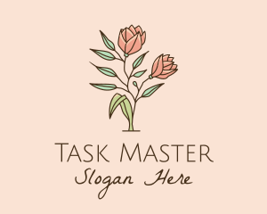 Natural Rose Flowers  logo design