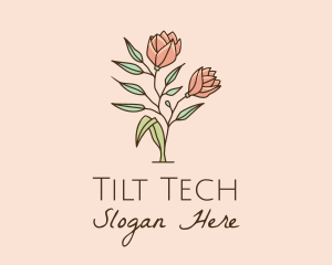 Natural Rose Flowers  logo design