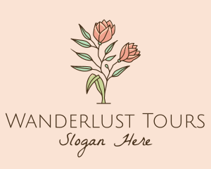 Natural Rose Flowers  logo design