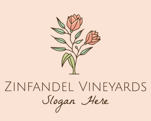 Natural Rose Flowers  logo design