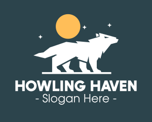 Howling - Night Wolf Howl logo design