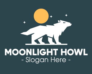 Night Wolf Howl logo design