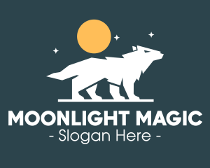 Midnight - Night Wolf Howl logo design