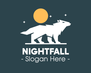Nocturnal - Night Wolf Howl logo design