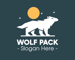 Wolf - Night Wolf Howl logo design