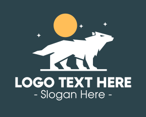 Coyote - Night Wolf Howl logo design