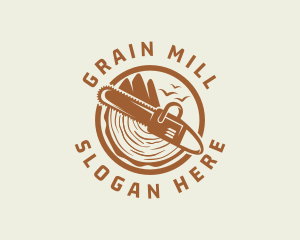 Mill - Hills Lumberjack Chainsaw logo design