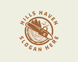 Hills Lumberjack Chainsaw logo design