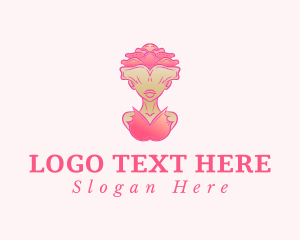 Self Care - Flower Rose Lady logo design