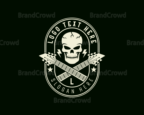 Skull Rockstar Guitar Logo