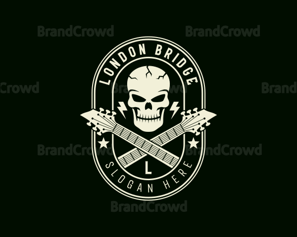 Skull Rockstar Guitar Logo