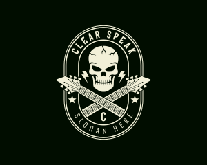 Skull Rockstar Guitar Logo