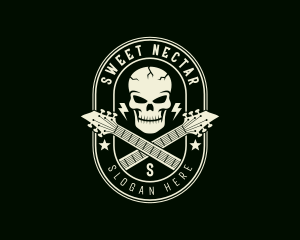 Skull Rockstar Guitar Logo