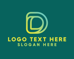 Gradient Modern Letter D logo design