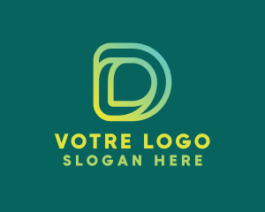 Gradient Modern Letter D logo design