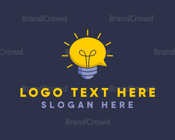 Lightbulb Idea Chat Logo