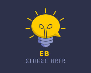 Lightbulb Idea Communication Logo