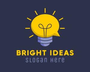 Led - Lightbulb Idea Communication logo design