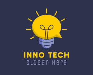 Innovative - Lightbulb Idea Communication logo design