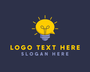 Idea - Lightbulb Idea Chat logo design