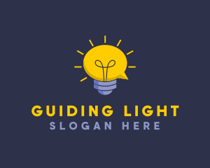 Lightbulb Idea Communication logo design