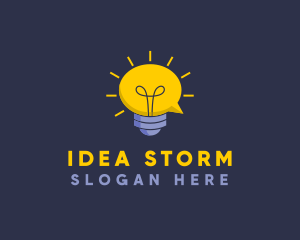 Lightbulb Idea Communication logo design