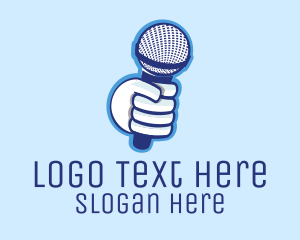 Communication - Microphone Podcast Media logo design