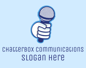Talk - Microphone Podcast Media logo design